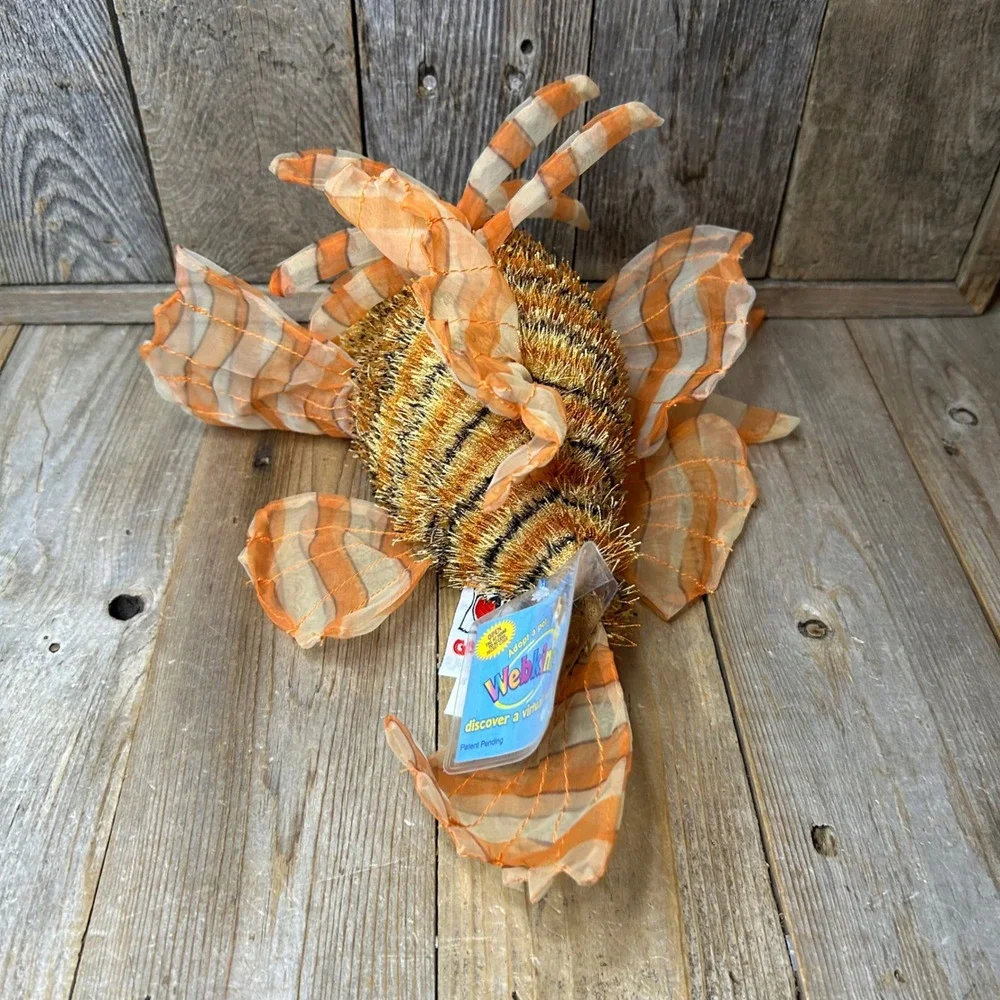 Ganz Webkinz Lionfish HM355 Orange Gold Striped Plush Toy NWT Sealed Code Tag